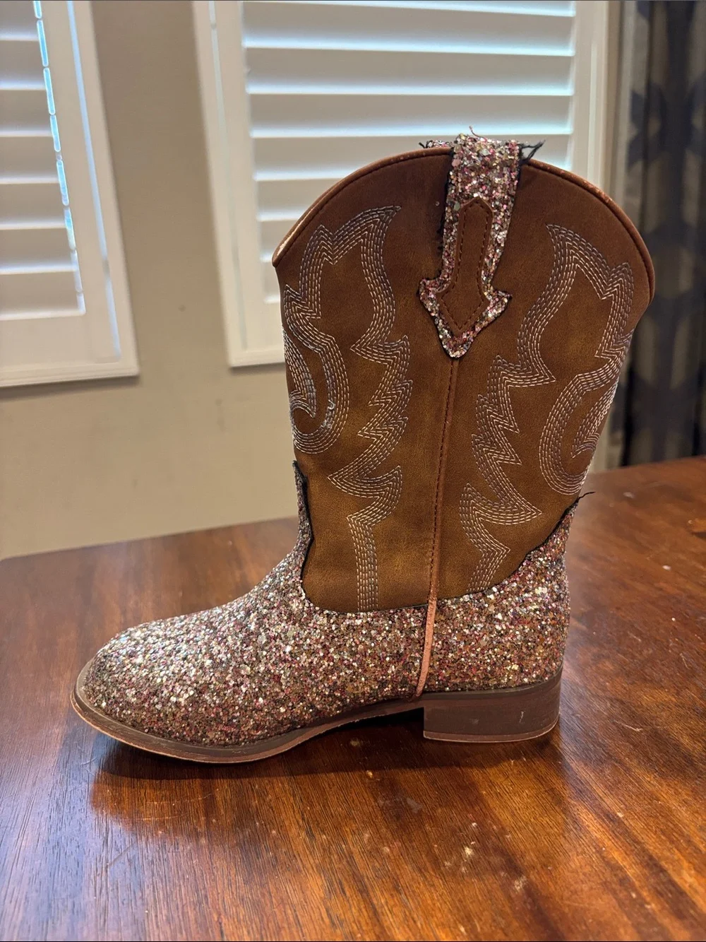 Glitter Multi-Tone Western Cowgirl Boots